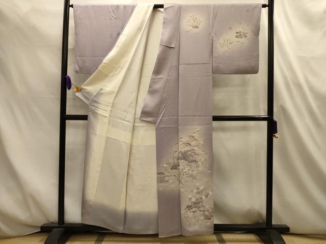 平和屋着物■訪問着　友禅　風景文　暈し染め　正絹　逸品　AABL4703sx