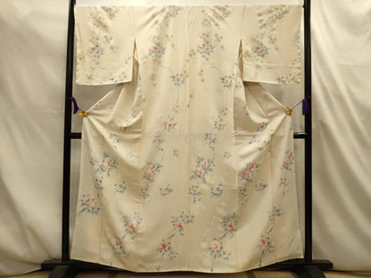 平和屋着物■上質な小紋　枝花文　金銀彩　正絹　逸品　AABL4704sx