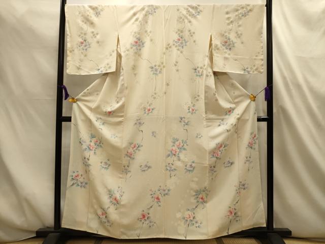平和屋着物■上質な小紋　枝花文　金銀彩　正絹　逸品　AABL4704sx