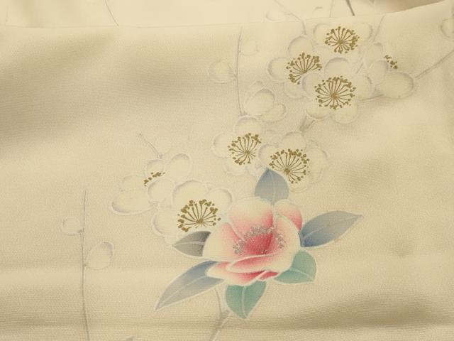 平和屋着物■上質な小紋　枝花文　金銀彩　正絹　逸品　AABL4704sx