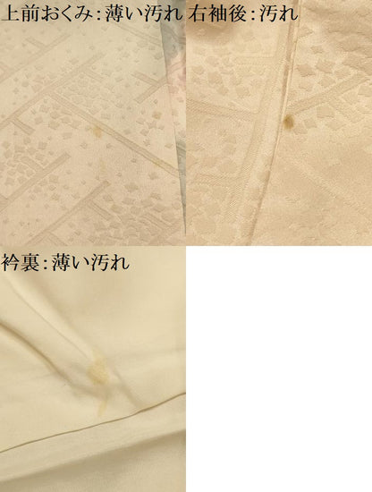 平和屋着物■訪問着　手描き　草花文　暈し染め　正絹　逸品　AABL4705sx