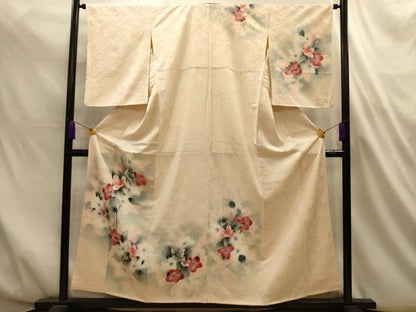 平和屋着物■訪問着　手描き　草花文　暈し染め　正絹　逸品　AABL4705sx