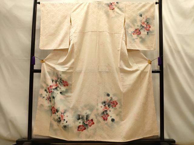 平和屋着物■訪問着　手描き　草花文　暈し染め　正絹　逸品　AABL4705sx
