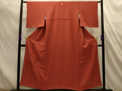 平和屋着物■中国三大刺繍　汕頭刺繍　スワトウ刺繍　無地絵羽訪問着　松皮菱吉祥文　赤丹色　正絹　逸品　AABL4706sx