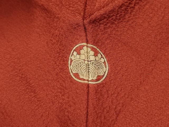 平和屋着物■中国三大刺繍　汕頭刺繍　スワトウ刺繍　無地絵羽訪問着　松皮菱吉祥文　赤丹色　正絹　逸品　AABL4706sx