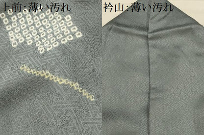 平和屋着物■訪問着　絞り　刺繍　流水地紙花文　金糸　金彩　正絹　逸品　AABL4709sx
