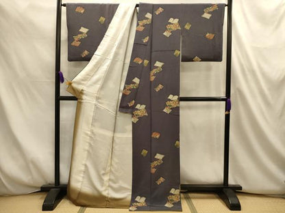 平和屋着物■上質な小紋　作家物　花冊子文　金彩　正絹　逸品　AABL4710sx