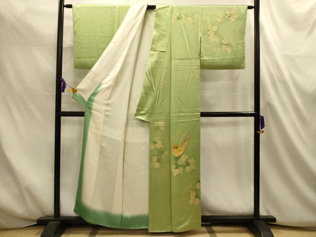 平和屋着物■訪問着　花鳥文　暈し染め　正絹　逸品　AABL4711sx