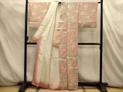平和屋着物■上質な小紋　枝花文　正絹　逸品　AABL4712sx