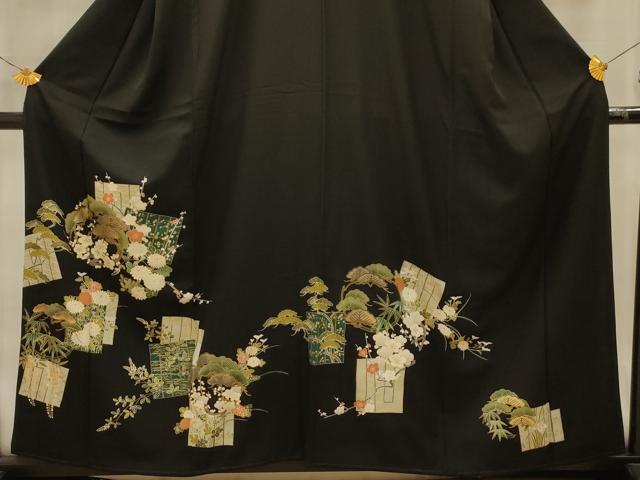 平和屋着物■豪華黒留袖　松竹梅源氏香　金彩　正絹　逸品　AABL4714sx