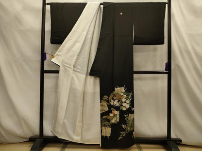 平和屋着物■豪華黒留袖　松竹梅源氏香　金彩　正絹　逸品　AABL4714sx