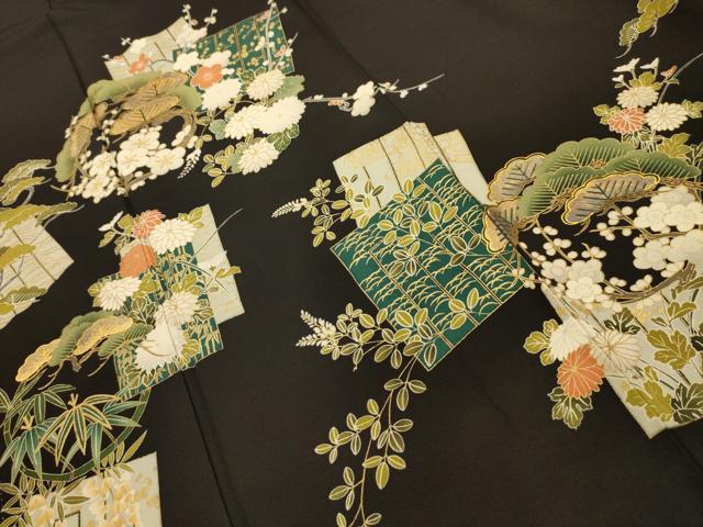 平和屋着物■豪華黒留袖　松竹梅源氏香　金彩　正絹　逸品　AABL4714sx