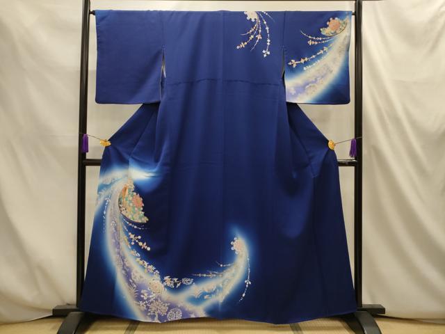 平和屋着物■訪問着　花鳥文　暈し染め　金糸　金彩　正絹　逸品　AABL4718sx
