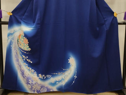 平和屋着物■訪問着　花鳥文　暈し染め　金糸　金彩　正絹　逸品　AABL4718sx