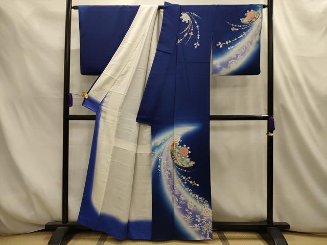 平和屋着物■訪問着　花鳥文　暈し染め　金糸　金彩　正絹　逸品　AABL4718sx
