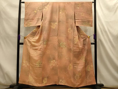平和屋着物■上質な小紋　地紋起こし　草花文　暈し染め　正絹　逸品　AABL4719sx