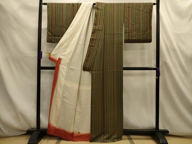 平和屋着物■上質な小紋　間道　正絹　逸品　AABL4721sx