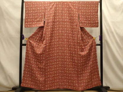平和屋着物■上質な小紋　草花菱文　正絹　逸品　AABL4723sx