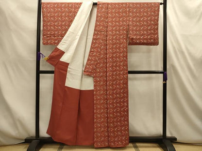 平和屋着物■上質な小紋　草花菱文　正絹　逸品　AABL4723sx