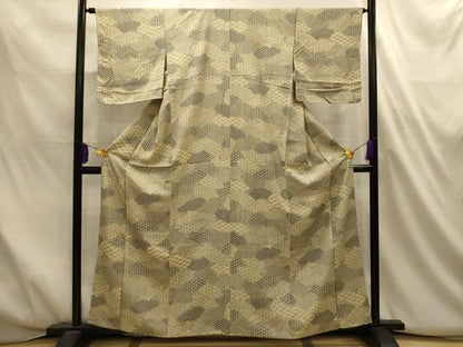 平和屋着物■上質な小紋　地紙重ね吉祥文　正絹　逸品　AABL4724sx