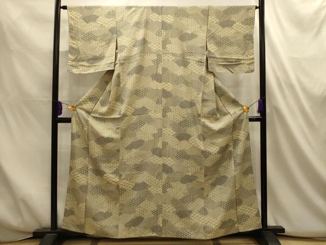 平和屋着物■上質な小紋　地紙重ね吉祥文　正絹　逸品　AABL4724sx