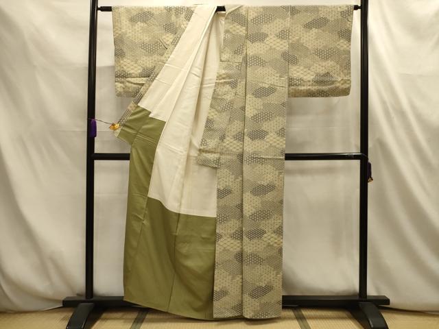 平和屋着物■上質な小紋　地紙重ね吉祥文　正絹　逸品　AABL4724sx