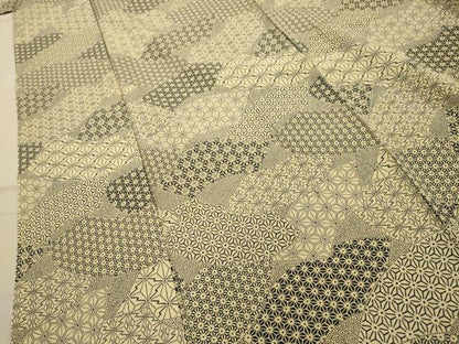 平和屋着物■上質な小紋　地紙重ね吉祥文　正絹　逸品　AABL4724sx