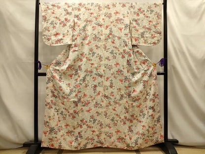 平和屋着物■上質な小紋　流水花文　正絹　逸品　AABL4725sx