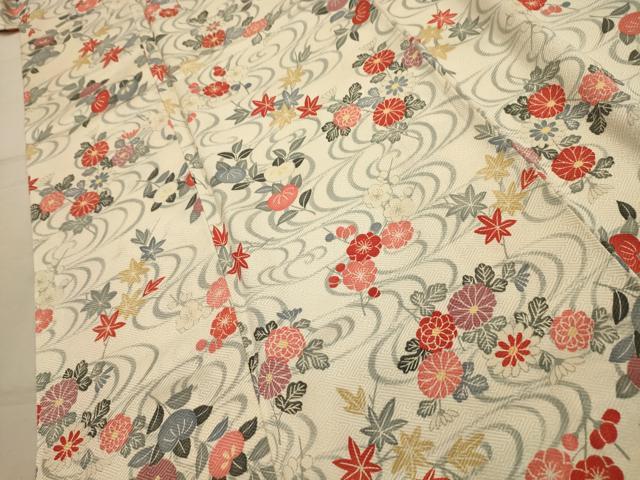 平和屋着物■上質な小紋　流水花文　正絹　逸品　AABL4725sx