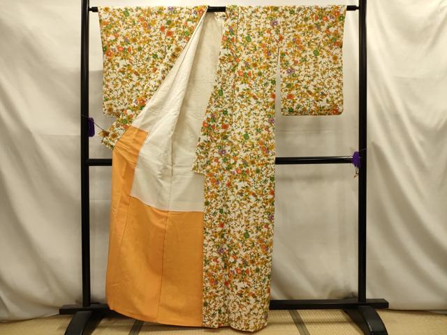 平和屋着物■上質な小紋　草花文　正絹　逸品　AABL4728sx
