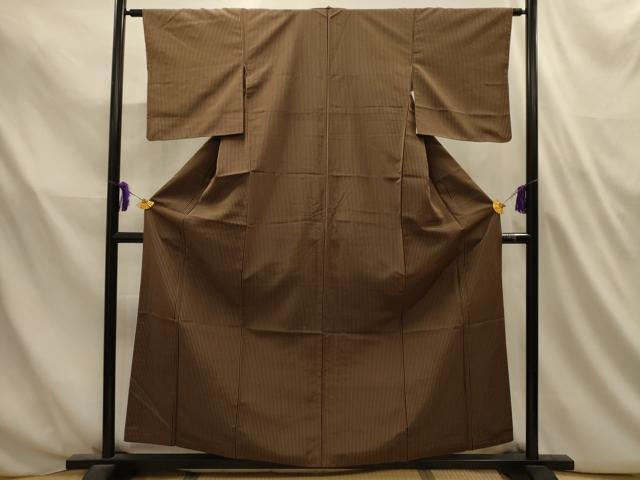 平和屋着物■本場縞大島紬　間道　正絹　逸品　AABL4732sx