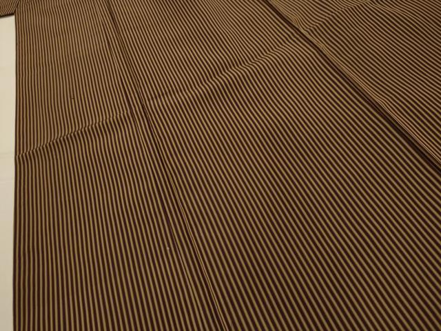 平和屋着物■本場縞大島紬　間道　正絹　逸品　AABL4732sx