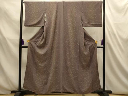 平和屋着物■上質な小紋　花間道　鬼しぼ縮緬　正絹　逸品　AABL4734sx