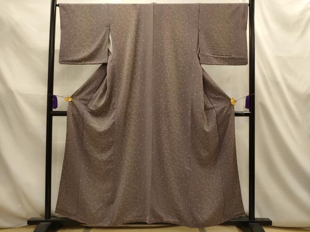 平和屋着物■上質な小紋　花間道　鬼しぼ縮緬　正絹　逸品　AABL4734sx