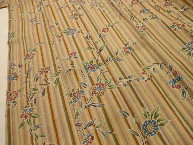 平和屋着物■上質な小紋　更紗花文　　正絹　逸品　AABL4735sx