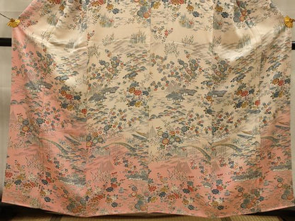 平和屋着物■訪問着　松竹梅風景文　暈し染め　正絹　逸品　AABL4741sx