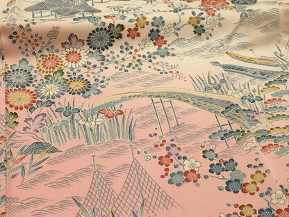 平和屋着物■訪問着　松竹梅風景文　暈し染め　正絹　逸品　AABL4741sx