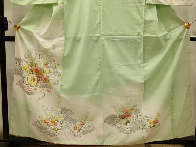 平和屋着物■訪問着　駒刺繍　花鼓文　暈し染め　銀彩　正絹　逸品　AABL4747sx
