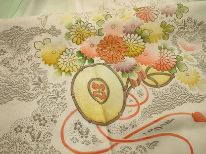 平和屋着物■訪問着　駒刺繍　花鼓文　暈し染め　銀彩　正絹　逸品　AABL4747sx