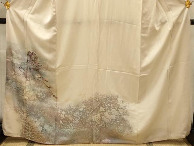 平和屋着物■訪問着　貝桶花文　暈し染め　金銀彩　正絹　逸品　AABL4748sx
