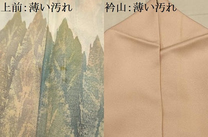 平和屋着物■訪問着　作家物　瑞穂　遠山樹林風景文　暈し染め　正絹　逸品　AABL4749sx