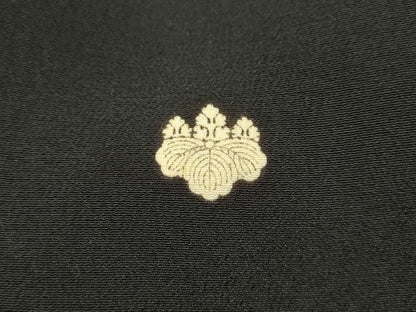 平和屋着物■豪華黒留袖　刺繍　花鳥文　金銀糸　金彩　正絹　逸品　AABL4750sx