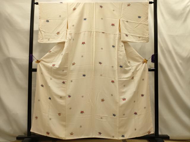 平和屋着物■上質な小紋　梅　橘　正絹　逸品　AABL4752sx
