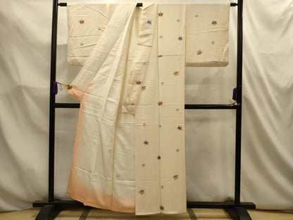 平和屋着物■上質な小紋　梅　橘　正絹　逸品　AABL4752sx