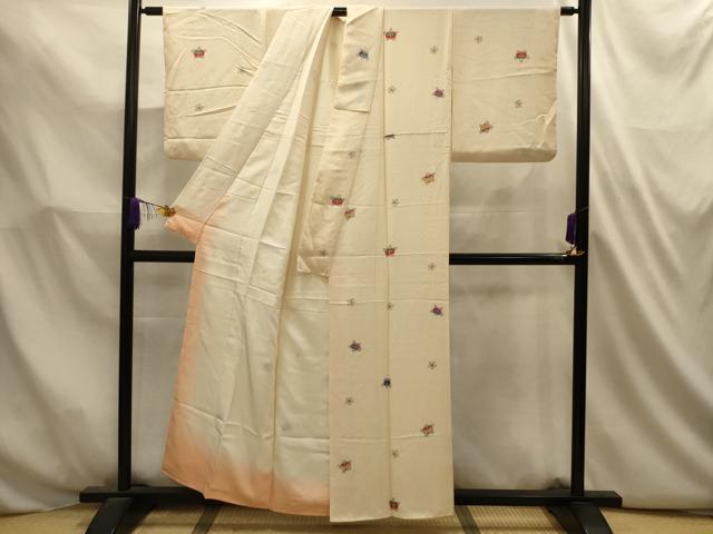 平和屋着物■上質な小紋　梅　橘　正絹　逸品　AABL4752sx