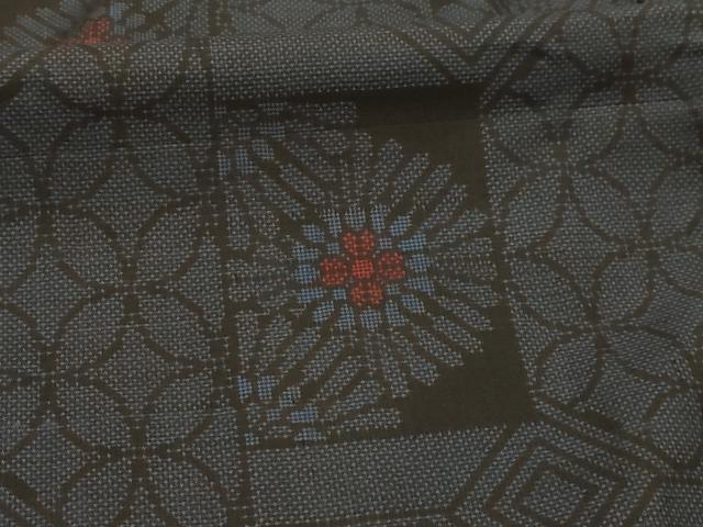 平和屋着物■本場大島紬　7マルキ　七宝花文　正絹　逸品　AABL4757sx