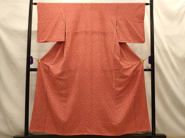 平和屋着物■江戸小紋　雪輪笹の葉文　正絹　逸品　AABL4765sx