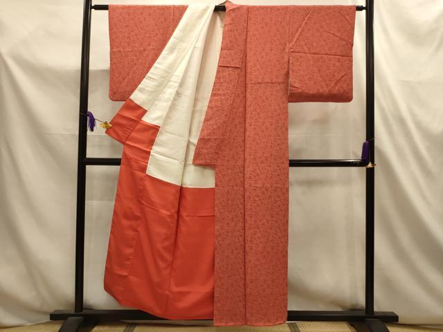 平和屋着物■江戸小紋　雪輪笹の葉文　正絹　逸品　AABL4765sx