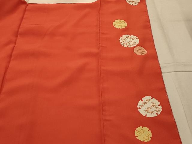 平和屋着物■江戸小紋　雪輪笹の葉文　正絹　逸品　AABL4765sx