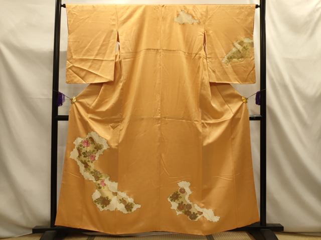 平和屋着物■訪問着　刺繍　雲取り花文　金糸　金彩　やまと誂製　正絹　逸品　AABL4766sx